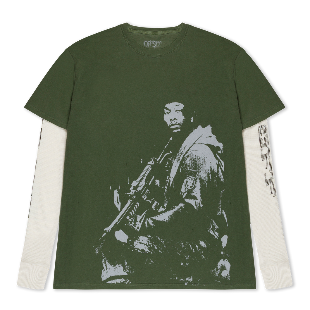 DISTRESSED WAR LAYERED LONGSLEEVE